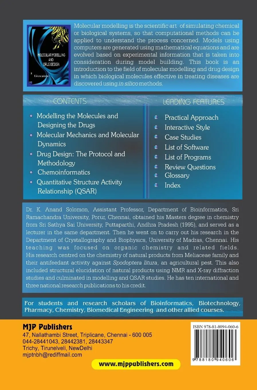 Rückseite: 9788180940606 | MOLECULAR MODELLING AND DRUG DESIGN | Fathimunisa Begum | Buch | 2021