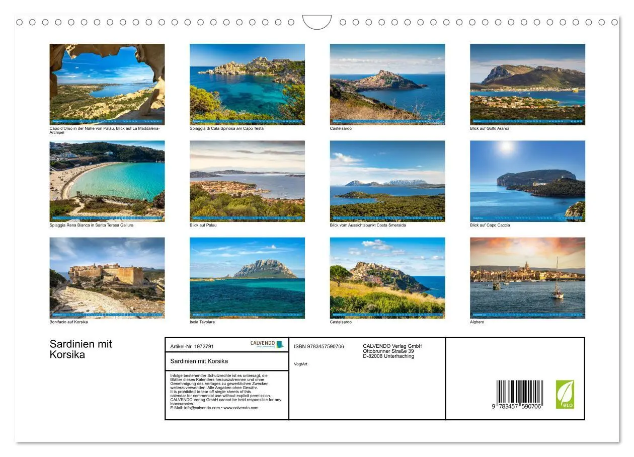 Bild: 9783457590706 | Sardinien mit Korsika (Wandkalender 2026 DIN A3 quer), CALVENDO...