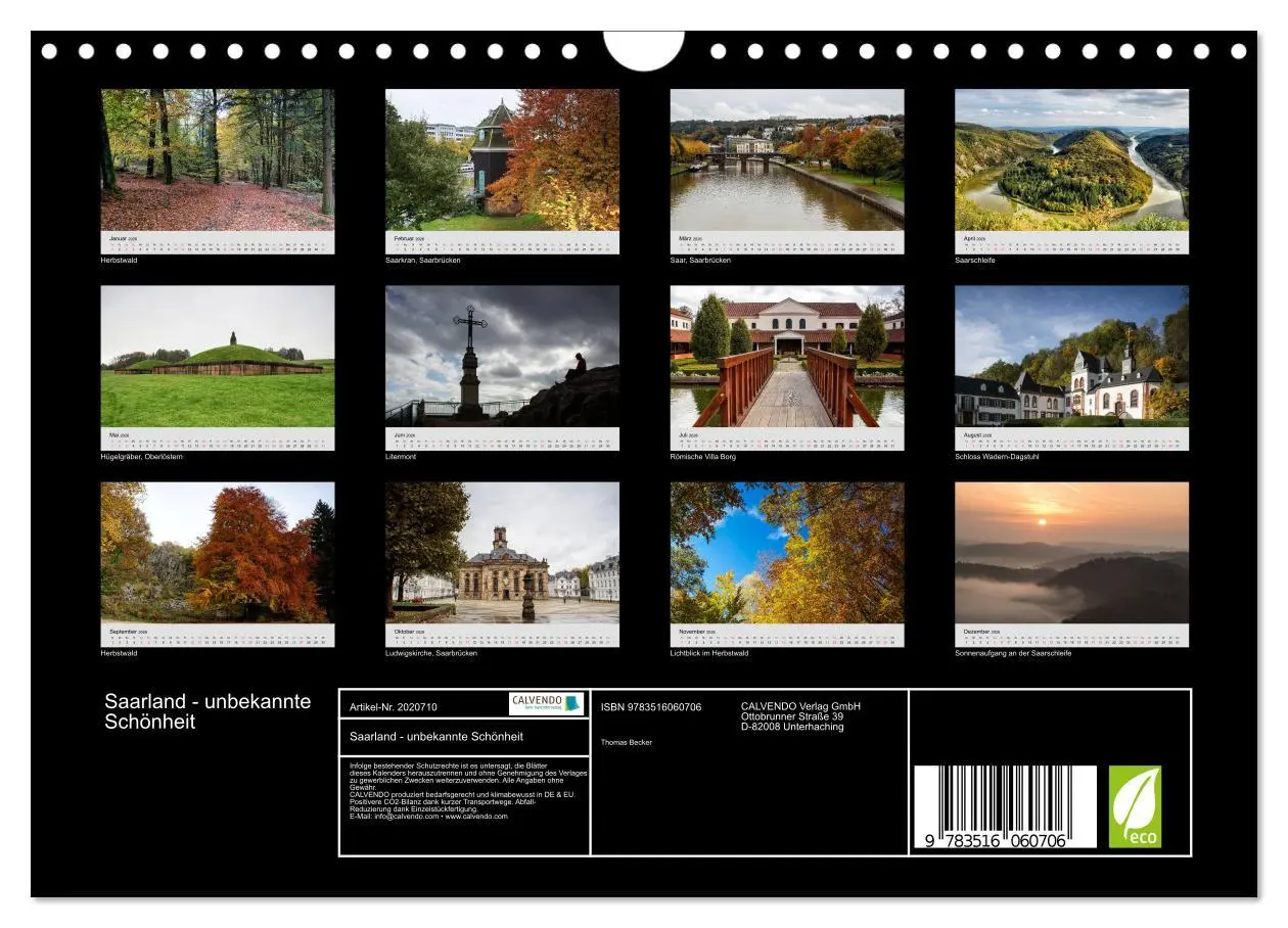 Bild: 9783516060706 | Saarland - unbekannte Schönheit (Wandkalender 2026 DIN A4 quer),...