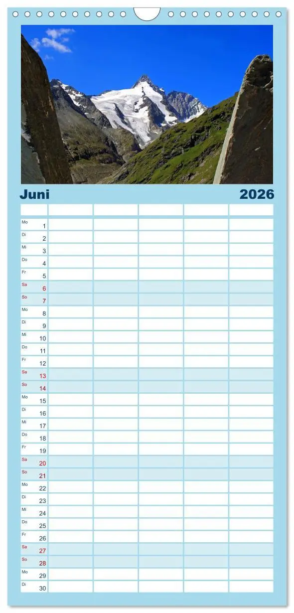Bild: 9783516510706 | Familienplaner 2026 - Der Großglockner 3798m mit 5 Spalten...