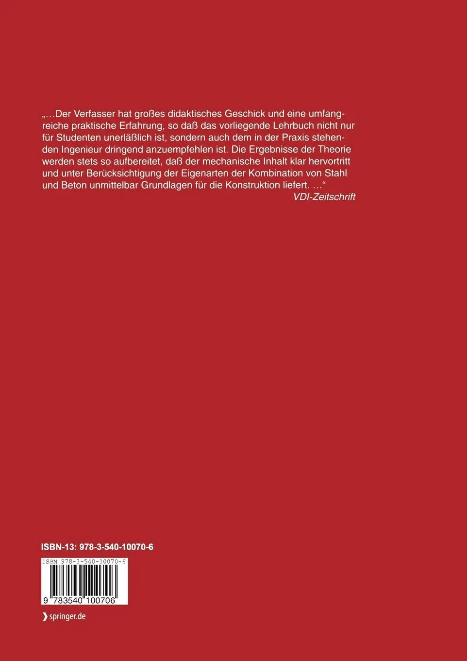 Rückseite: 9783540100706 | Vorlesungen über Massivbau | Fünfter Teil: Spannbeton | Leonhardt | xi