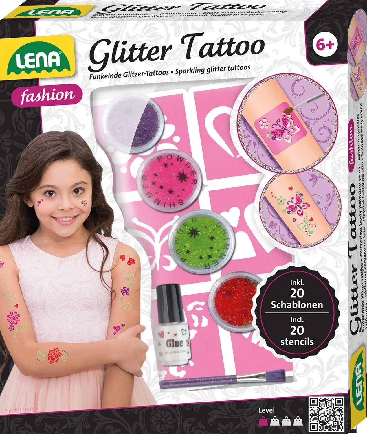 Cover: 4006942870806 | LENA® 42440 - Glitter Tattoo, Glitzer Tatoo, Stylen, Körperschmuck