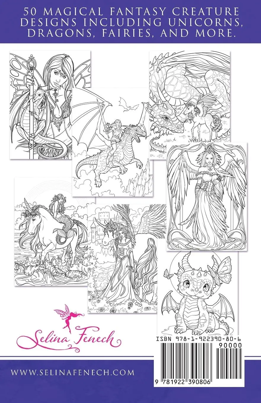 Rückseite: 9781922390806 | Magical Creatures Minis - Pocket Sized Fantasy Art Coloring Book