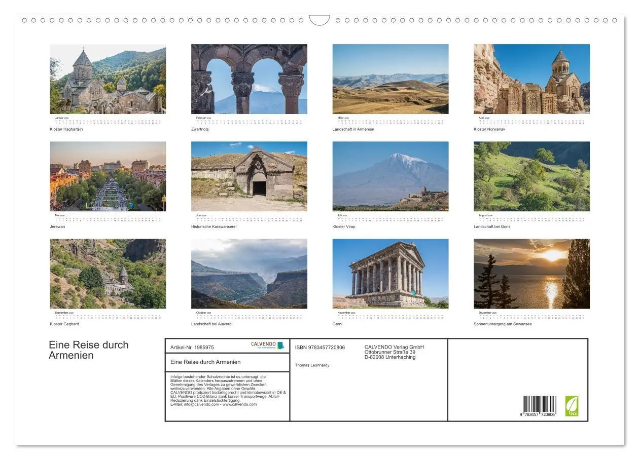 Bild: 9783457720806 | Eine Reise durch Armenien (Wandkalender 2026 DIN A2 quer), CALVENDO...