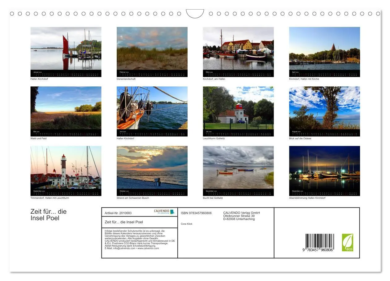 Bild: 9783457960806 | Zeit für... die Insel Poel (Wandkalender 2026 DIN A3 quer),...
