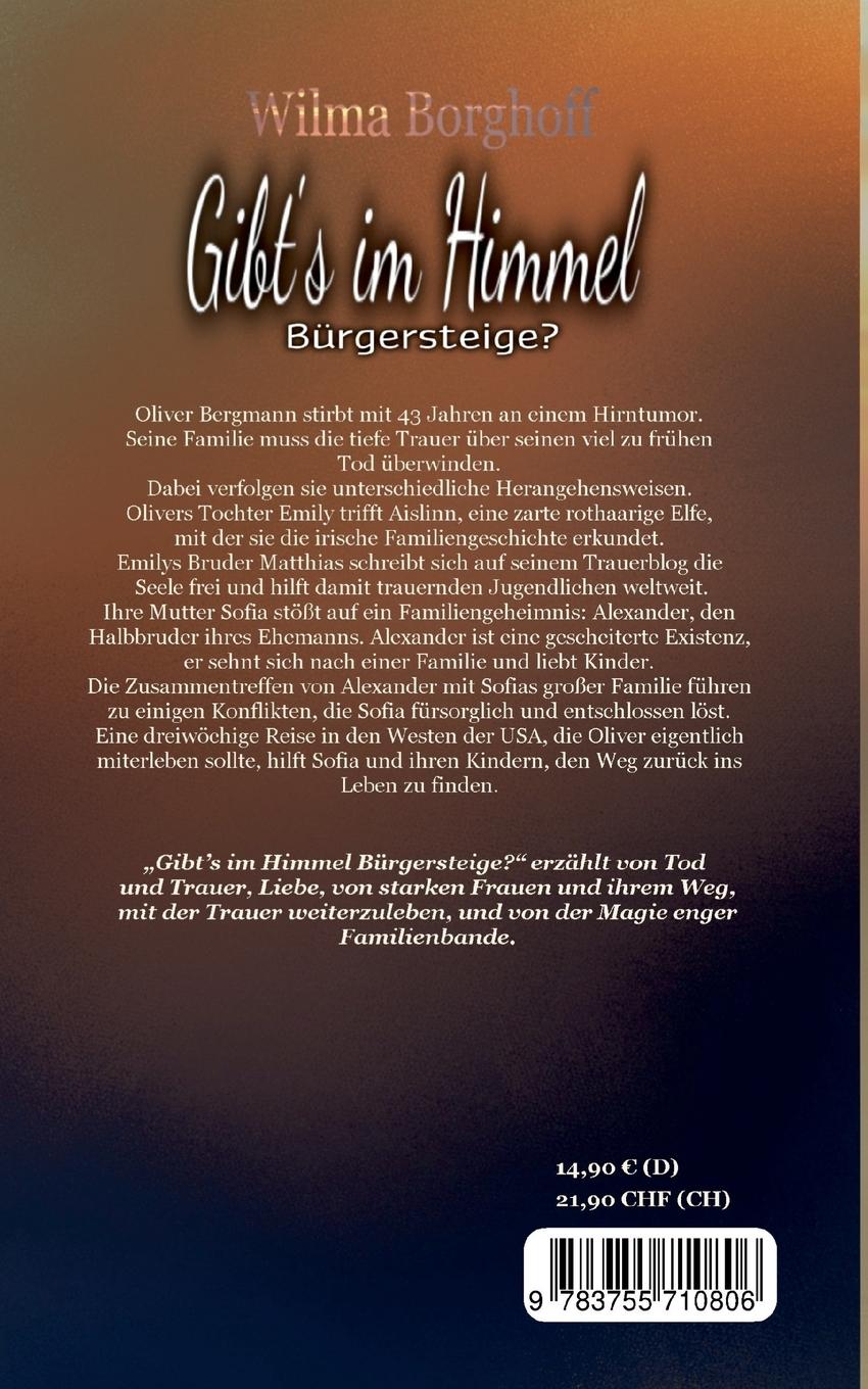 Rückseite: 9783755710806 | Gibt's im Himmel Bürgersteige? | Eine Familie und ein Schicksalsschlag