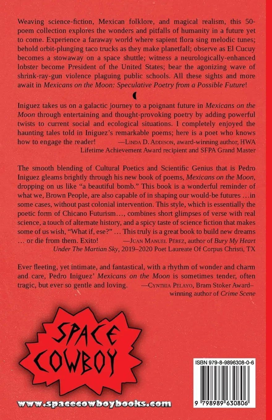 Rückseite: 9798989630806 | Mexicans on the Moon | Speculative Poetry from a Possible Future