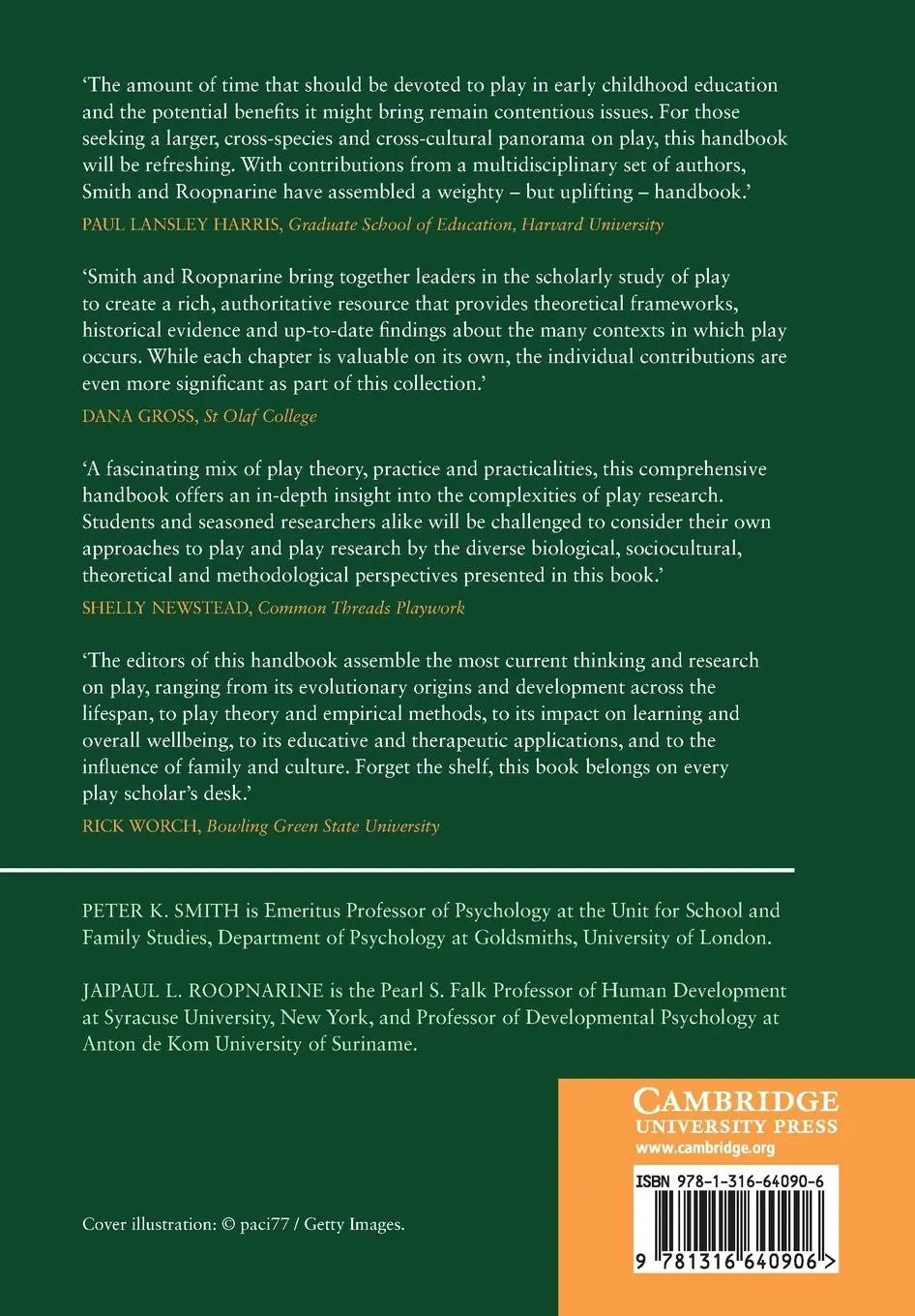 Rückseite: 9781316640906 | The Cambridge Handbook of Play | Peter K. Smith (u. a.) | Taschenbuch