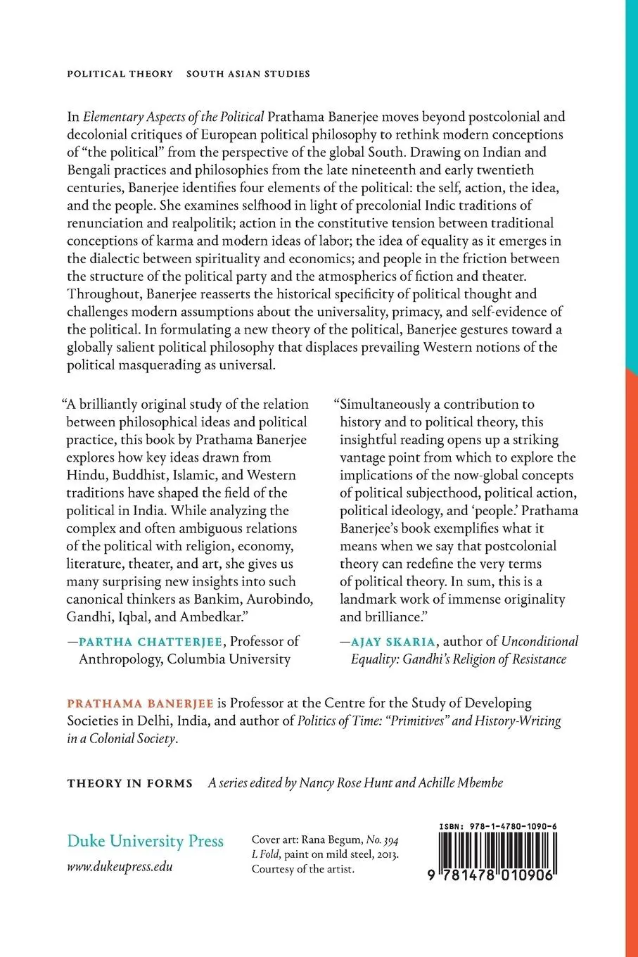 Rückseite: 9781478010906 | Elementary Aspects of the Political | Histories from the Global South