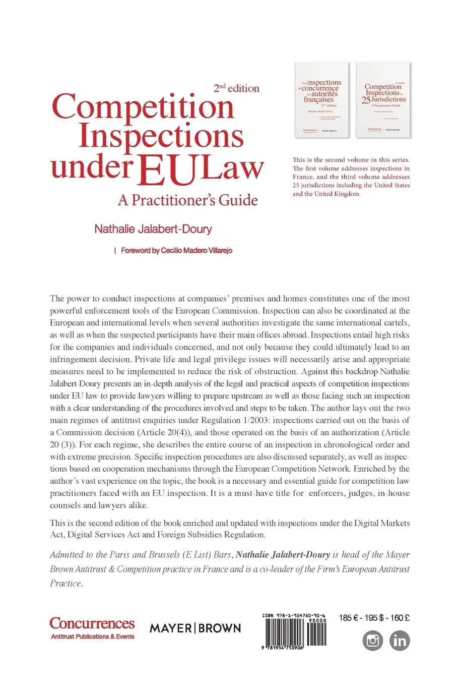 Rückseite: 9781954750906 | Competition Inspections under EU Law - 2nd ed. | Jalabert-Doury | Buch
