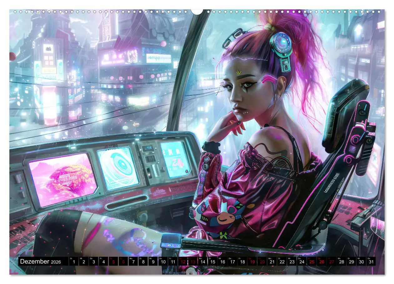 Bild: 9783457400906 | Cyberpunk - Hochtechnisierte Neonwelt (Wandkalender 2026 DIN A2...