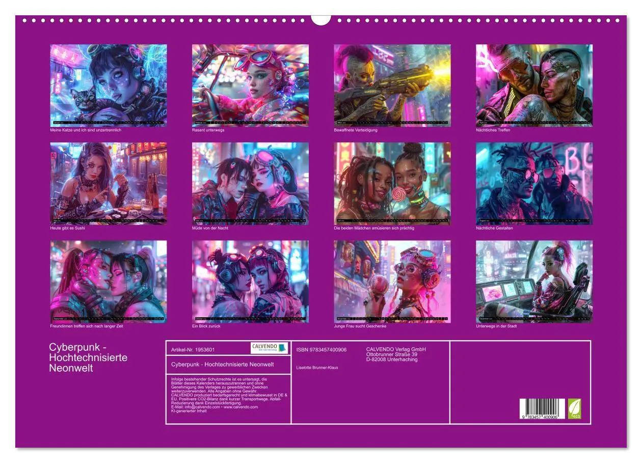 Bild: 9783457400906 | Cyberpunk - Hochtechnisierte Neonwelt (Wandkalender 2026 DIN A2...