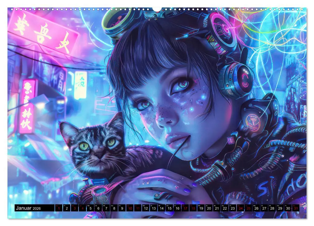Bild: 9783457400906 | Cyberpunk - Hochtechnisierte Neonwelt (Wandkalender 2026 DIN A2...