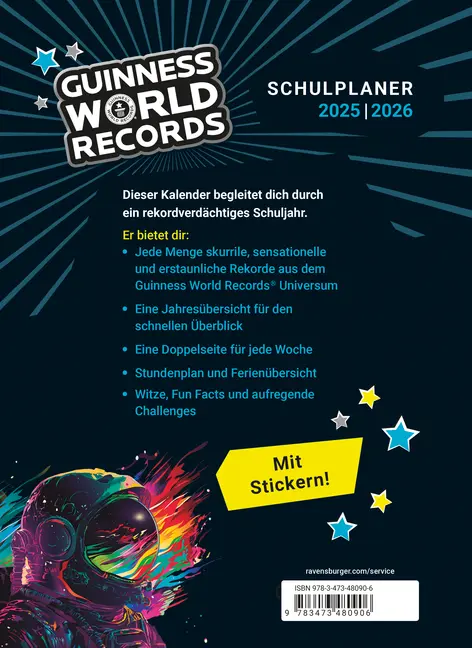 Bild: 9783473480906 | Guinness World Records - Schulplaner 2025/2026 | Buch | 160 S. | 2025