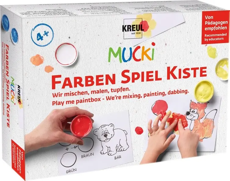 Cover: 4000798291006 | KREUL MUCKI Farben Spiel Kiste, 5 x 50 ml Fingermalfarbe, Wir...