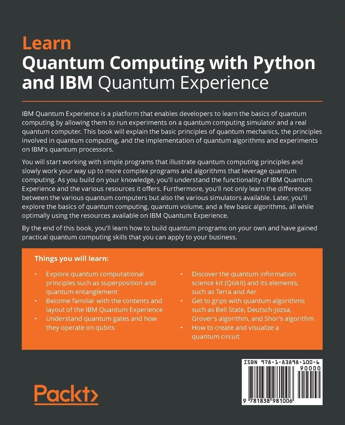 Rückseite: 9781838981006 | Learn Quantum Computing with Python and IBM Quantum Experience | Buch