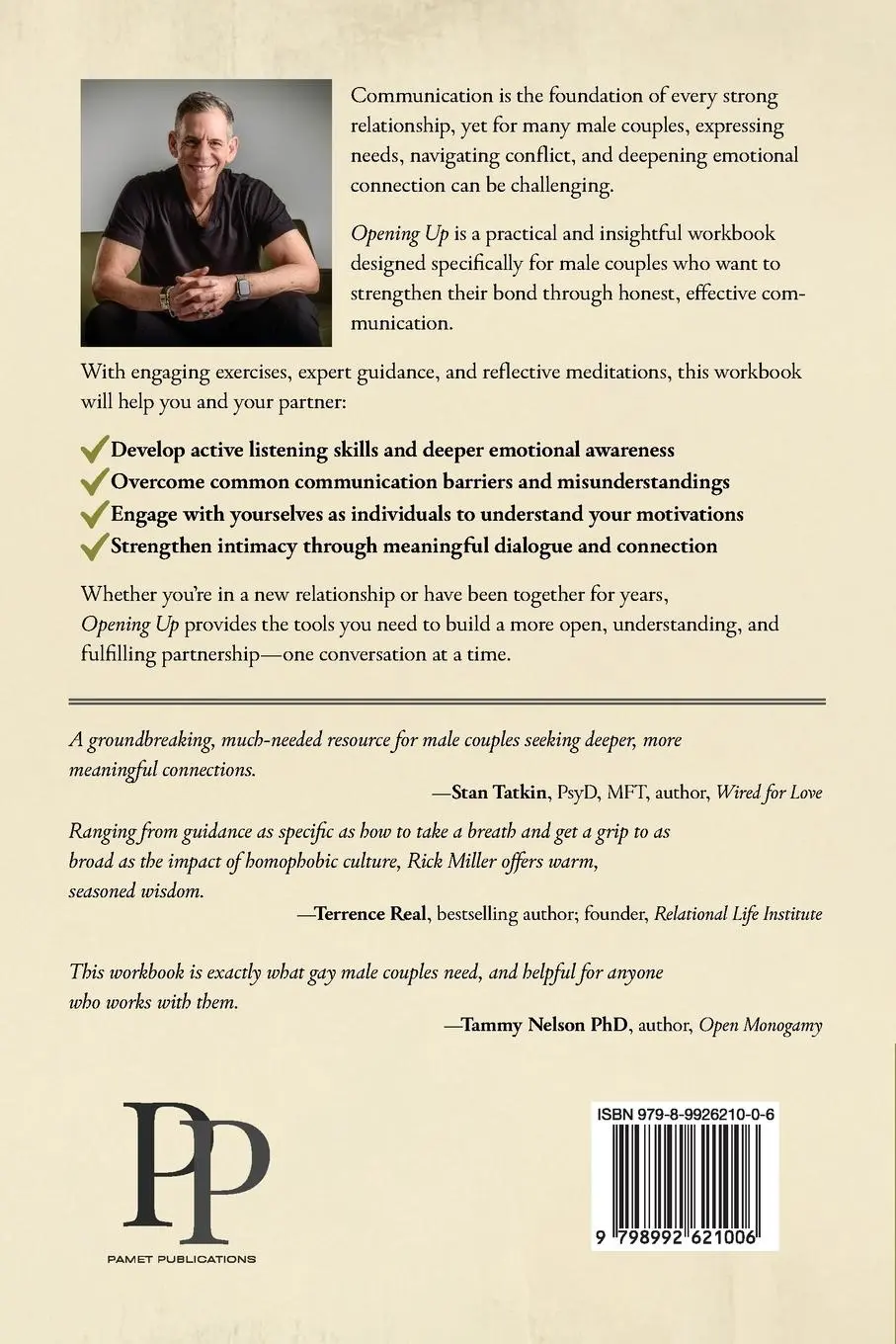 Rückseite: 9798992621006 | Opening Up | A Communication Workbook for Male Couples | Rick Miller