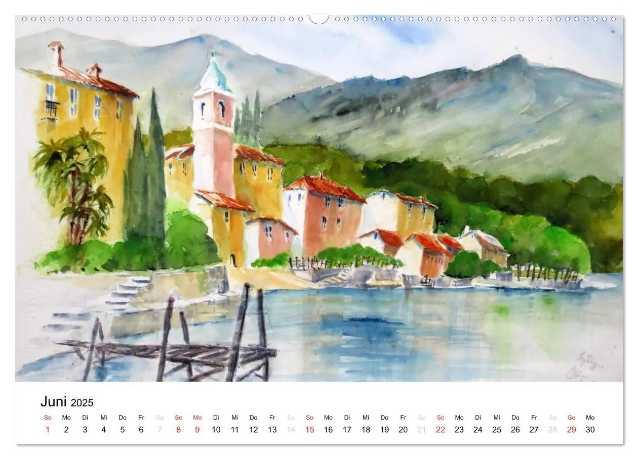 Bild: 9783435731206 | Aquarelle - quer durch Europa (Wandkalender 2025 DIN A2 quer),...