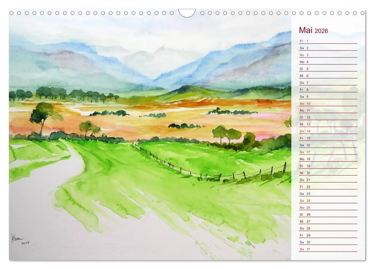 Bild: 9783457991206 | Murnau und das Blaue Land - Aquarelle und Fotografien (Wandkalender...