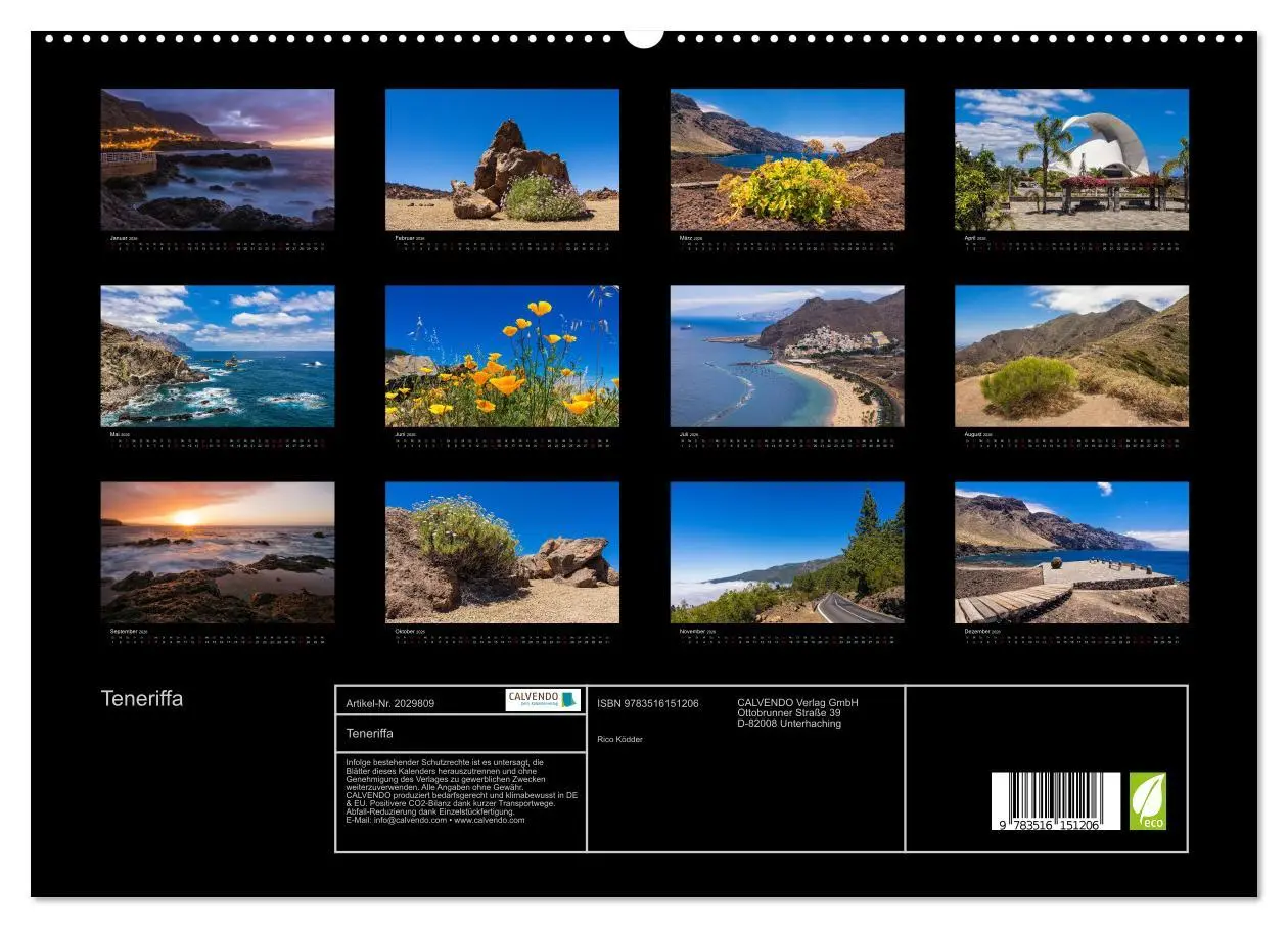 Bild: 9783516151206 | Teneriffa (hochwertiger Premium Wandkalender 2026 DIN A2 quer),...