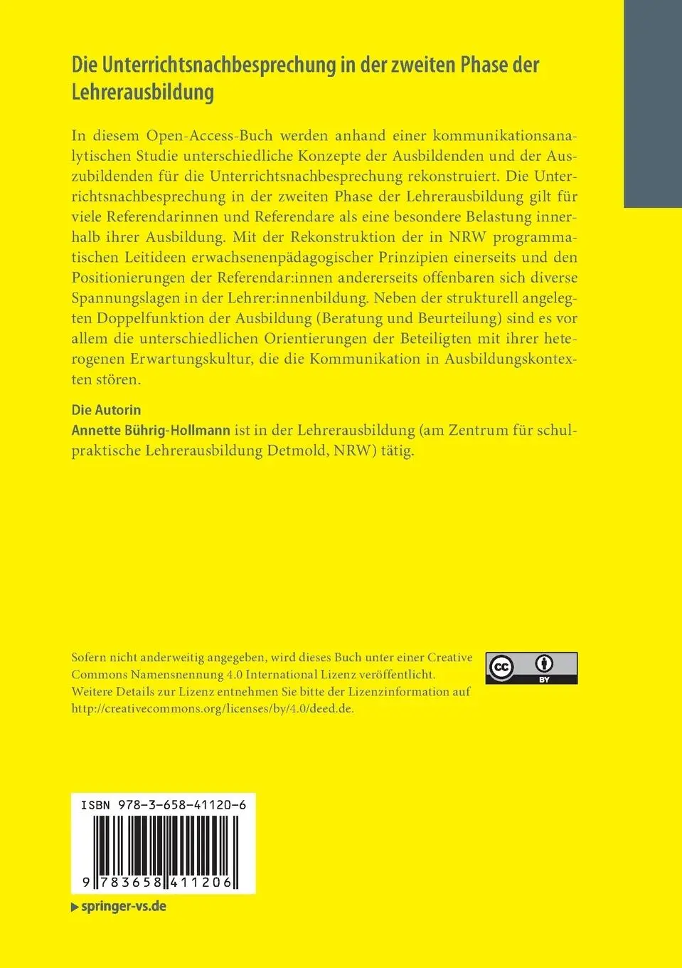 Rückseite: 9783658411206 | Die Unterrichtsnachbesprechung in der zweiten Phase der...