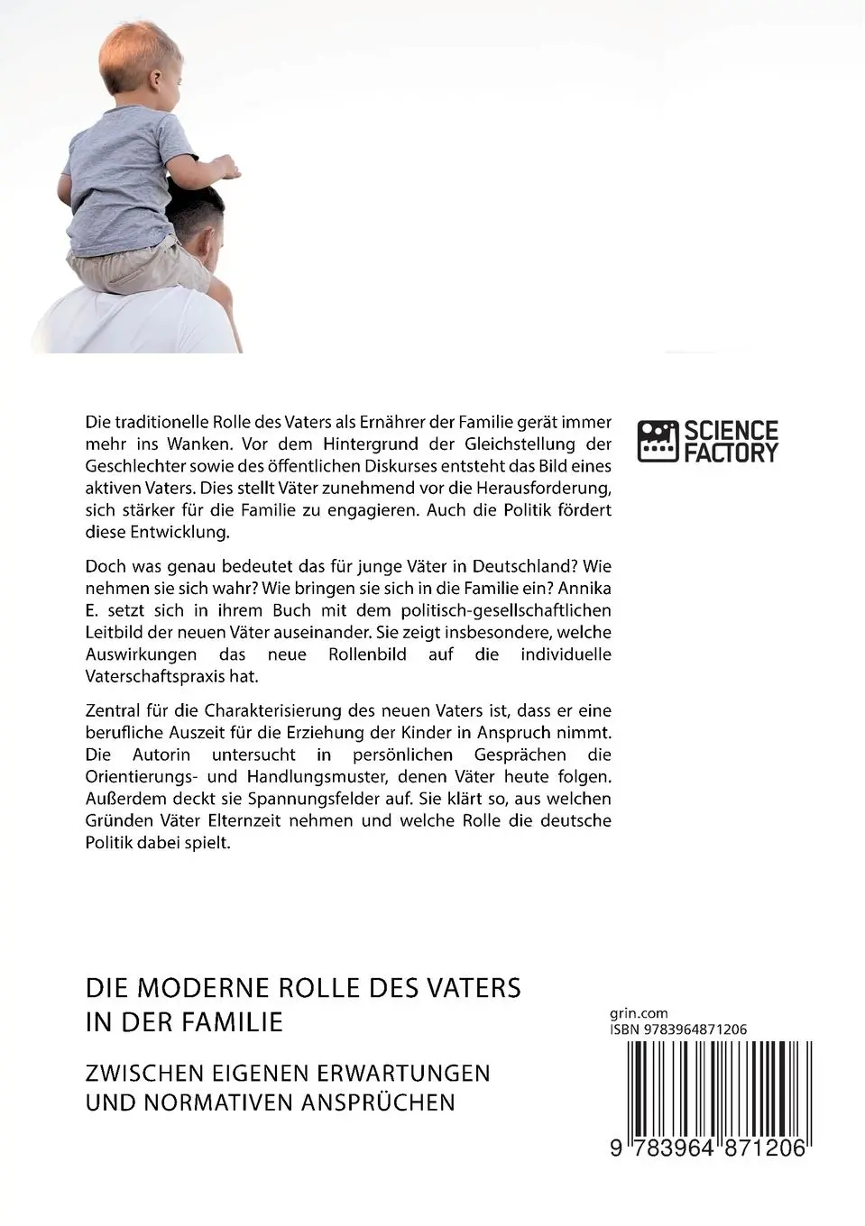 Rückseite: 9783964871206 | Die moderne Rolle des Vaters in der Familie. Zwischen eigenen...