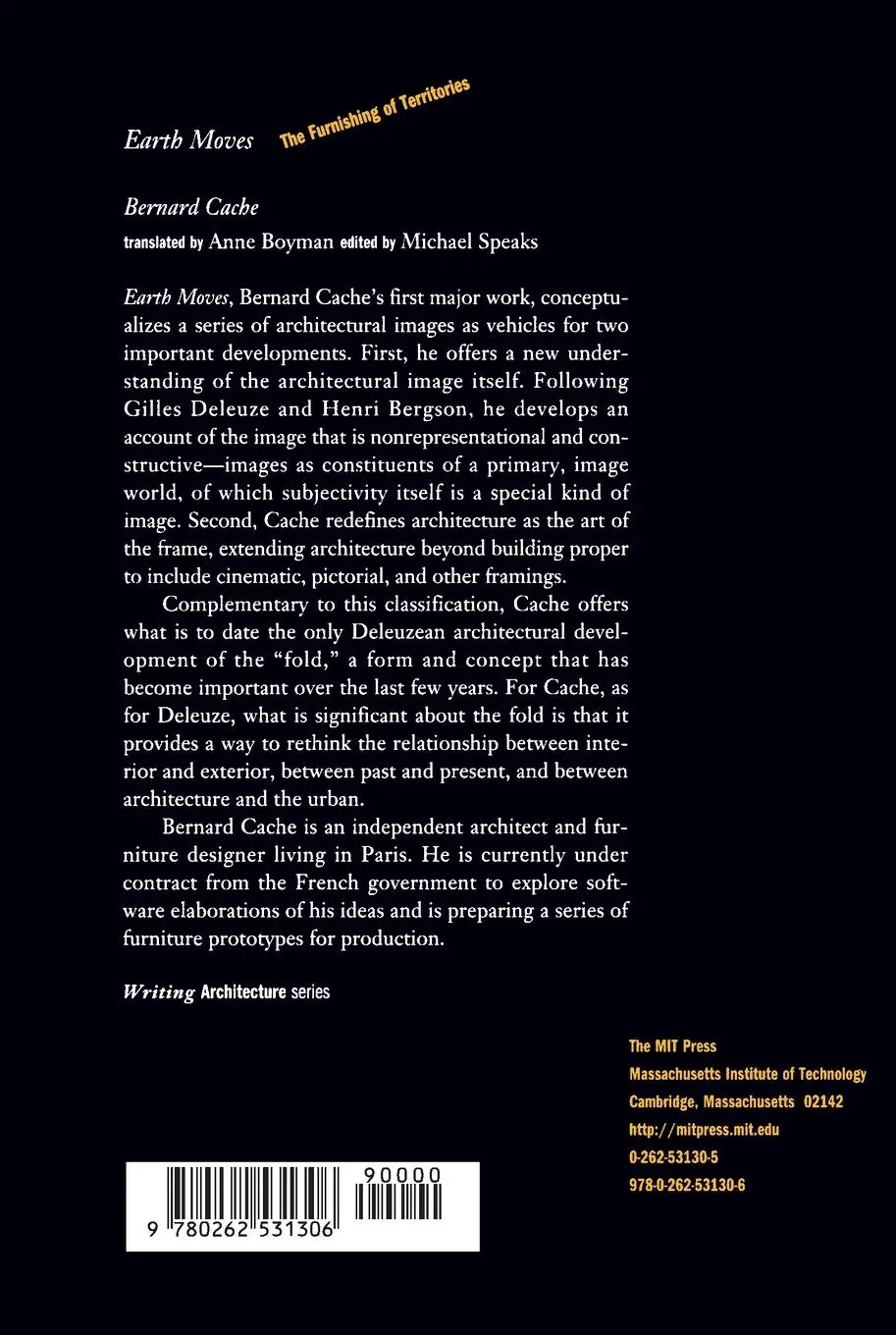 Rückseite: 9780262531306 | Earth Moves | The Furnishing of Territories | Bernard Cache | Buch