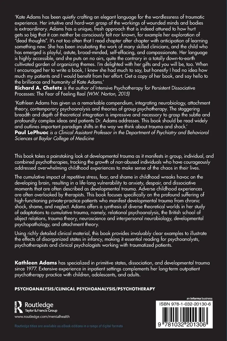 Rückseite: 9781032201306 | Attuned Treatment of Developmental Trauma | Kathleen Adams | Buch