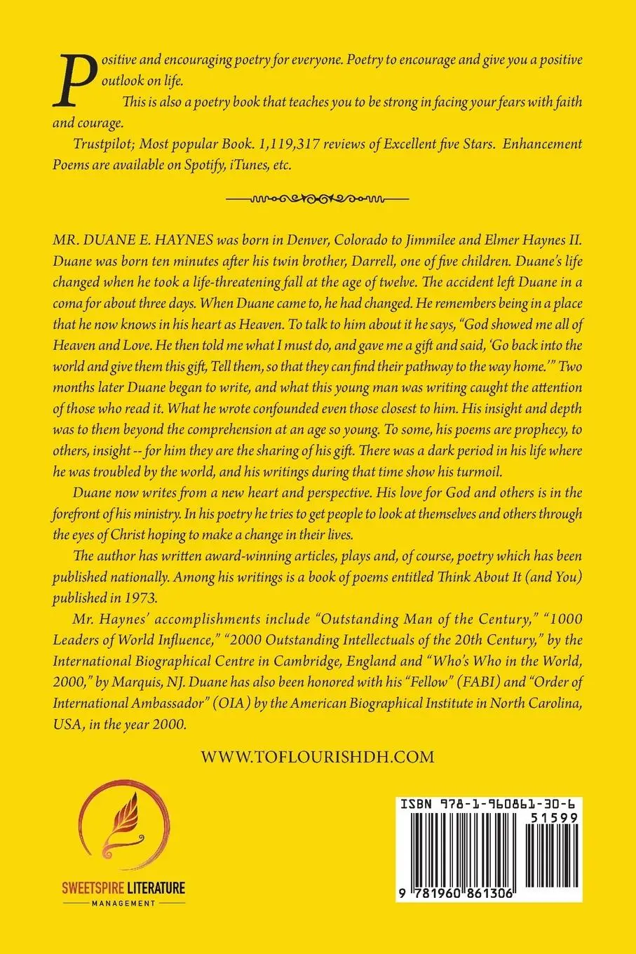 Rückseite: 9781960861306 | To Flourish | God is the Light We are its Spectrum | Duane Haynes