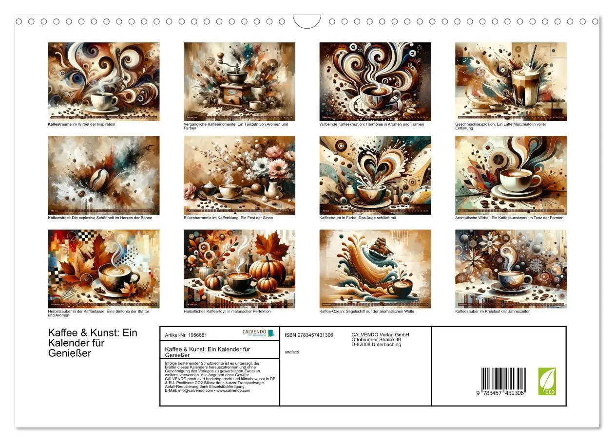 Bild: 9783457431306 | Kaffee &amp; Kunst: Ein Kalender für Genießer (Wandkalender 2026 DIN A3...