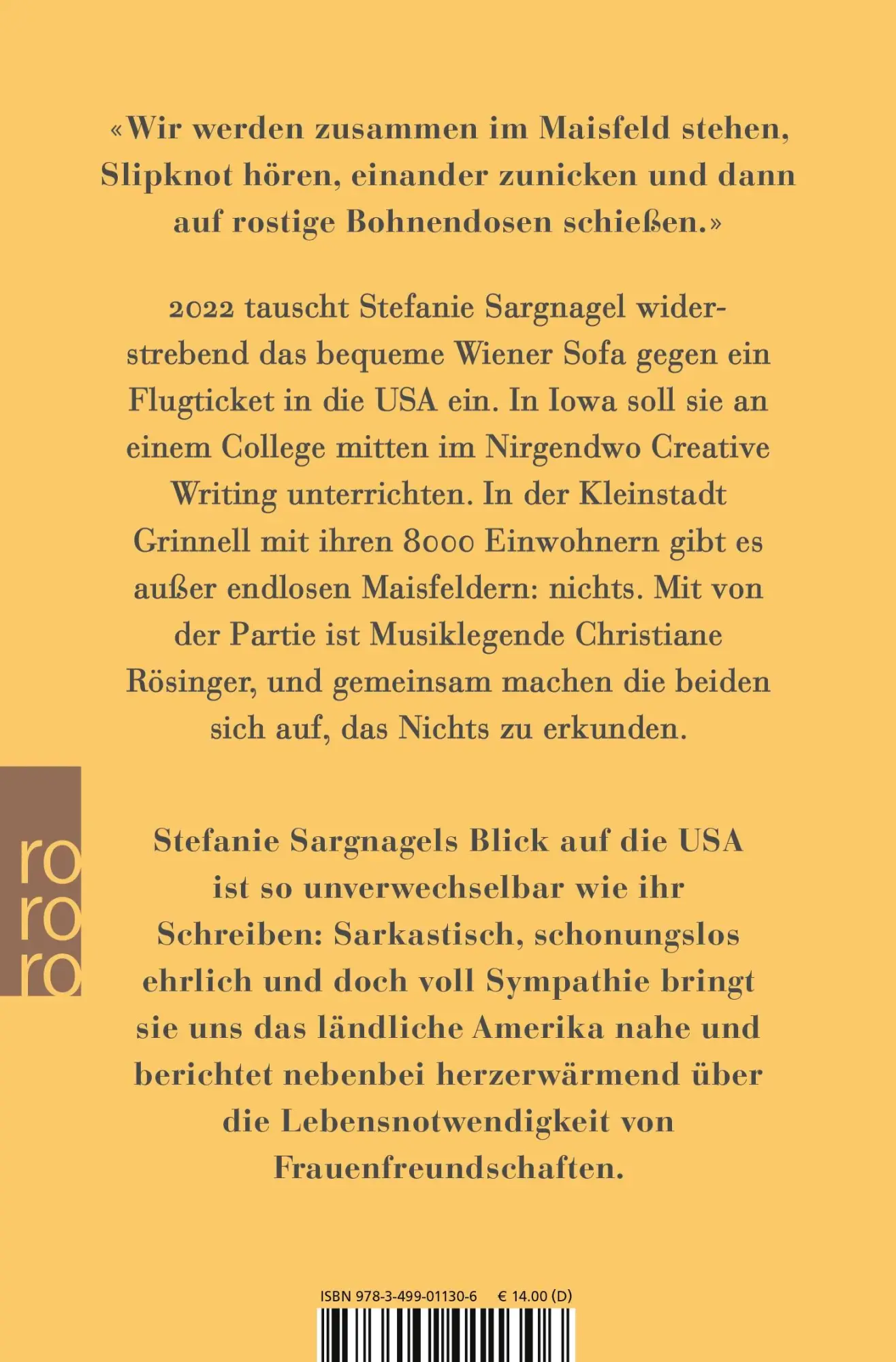 Rückseite: 9783499011306 | Iowa | Stefanie Sargnagel | Taschenbuch | 304 S. | Deutsch | 2025