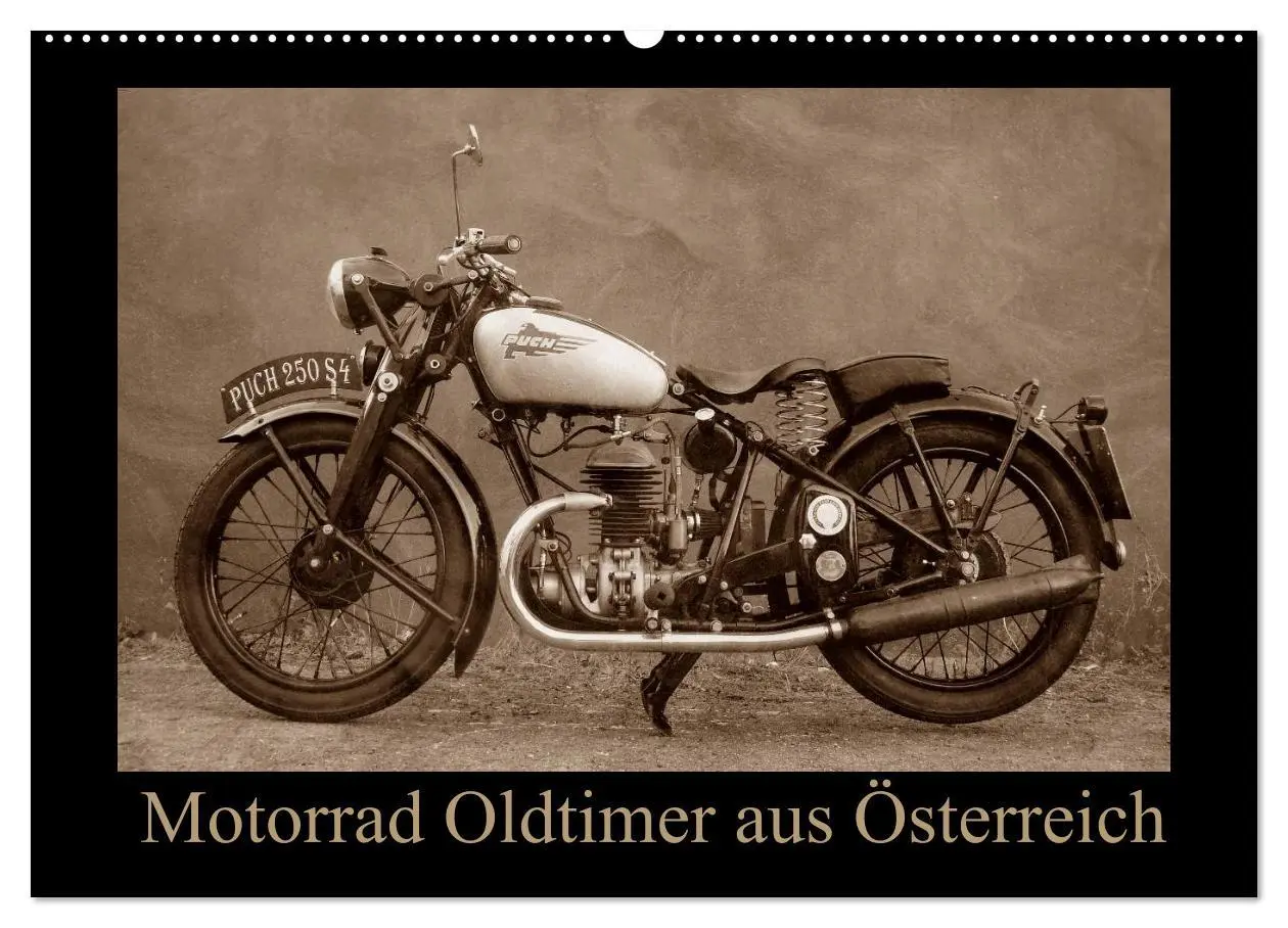 Cover: 9783516141306 | Motorrad Oldtimer aus Österreich (Wandkalender 2026 DIN A2 quer),...