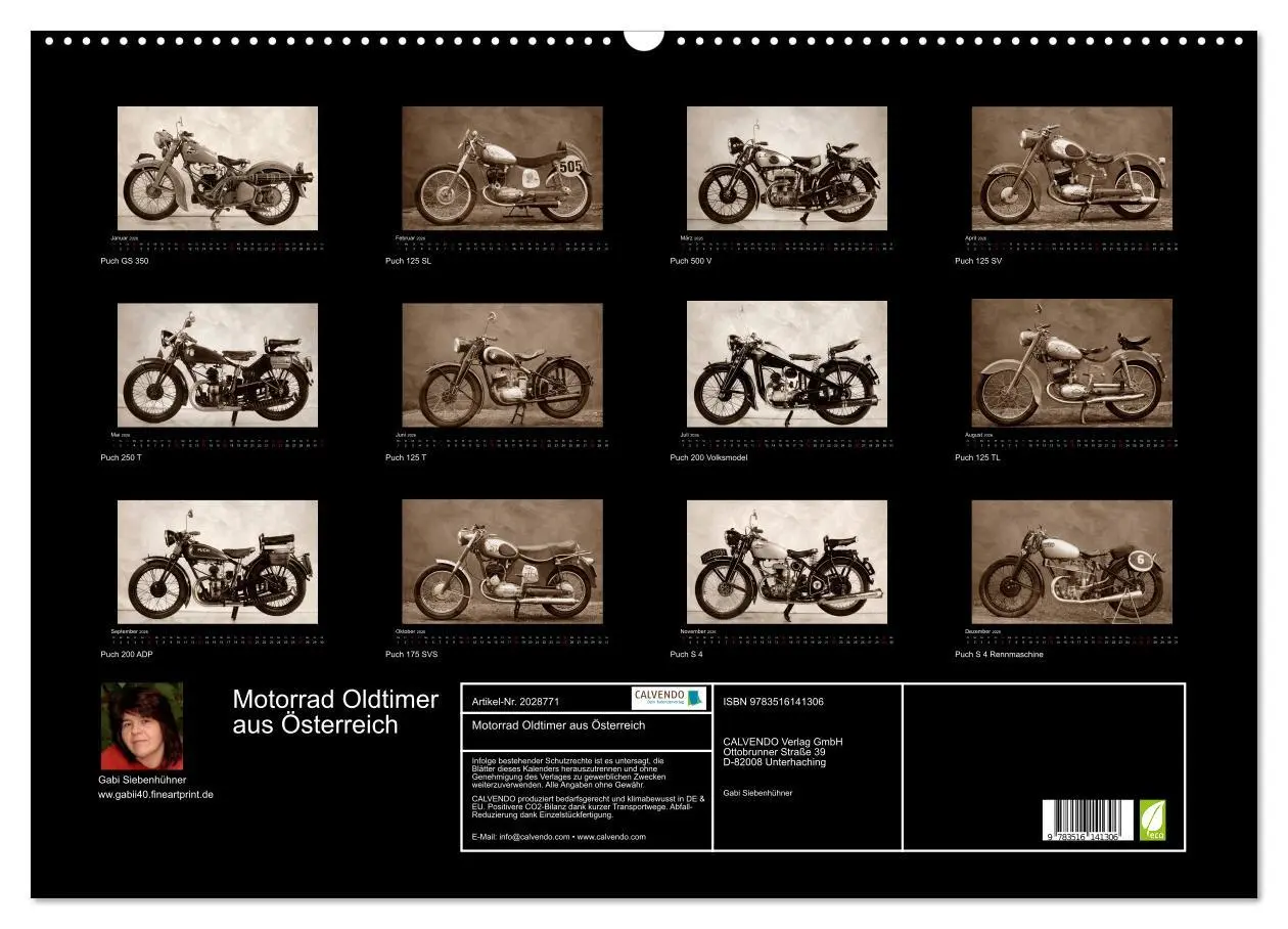 Bild: 9783516141306 | Motorrad Oldtimer aus Österreich (Wandkalender 2026 DIN A2 quer),...