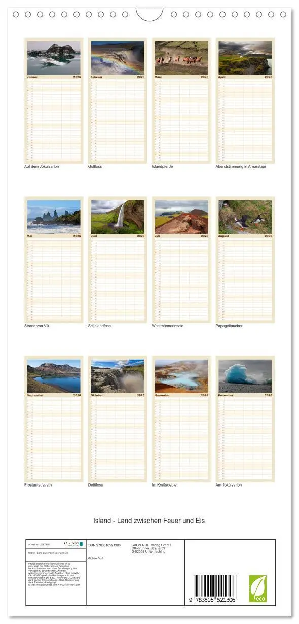 Bild: 9783516521306 | Familienplaner 2026 - Island - Land zwischen Feuer und Eis mit 5...