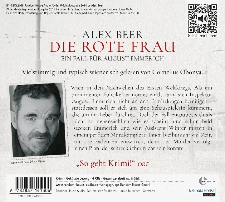 Bild: 9783837141306 | Die rote Frau | Ein Fall für August Emmerich | Alex Beer | Audio-CD