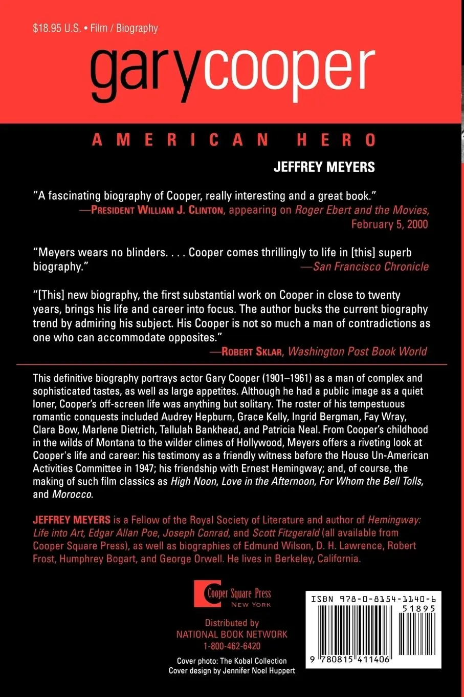 Rückseite: 9780815411406 | Gary Cooper | American Hero | Jeffrey Meyers | Taschenbuch | Englisch
