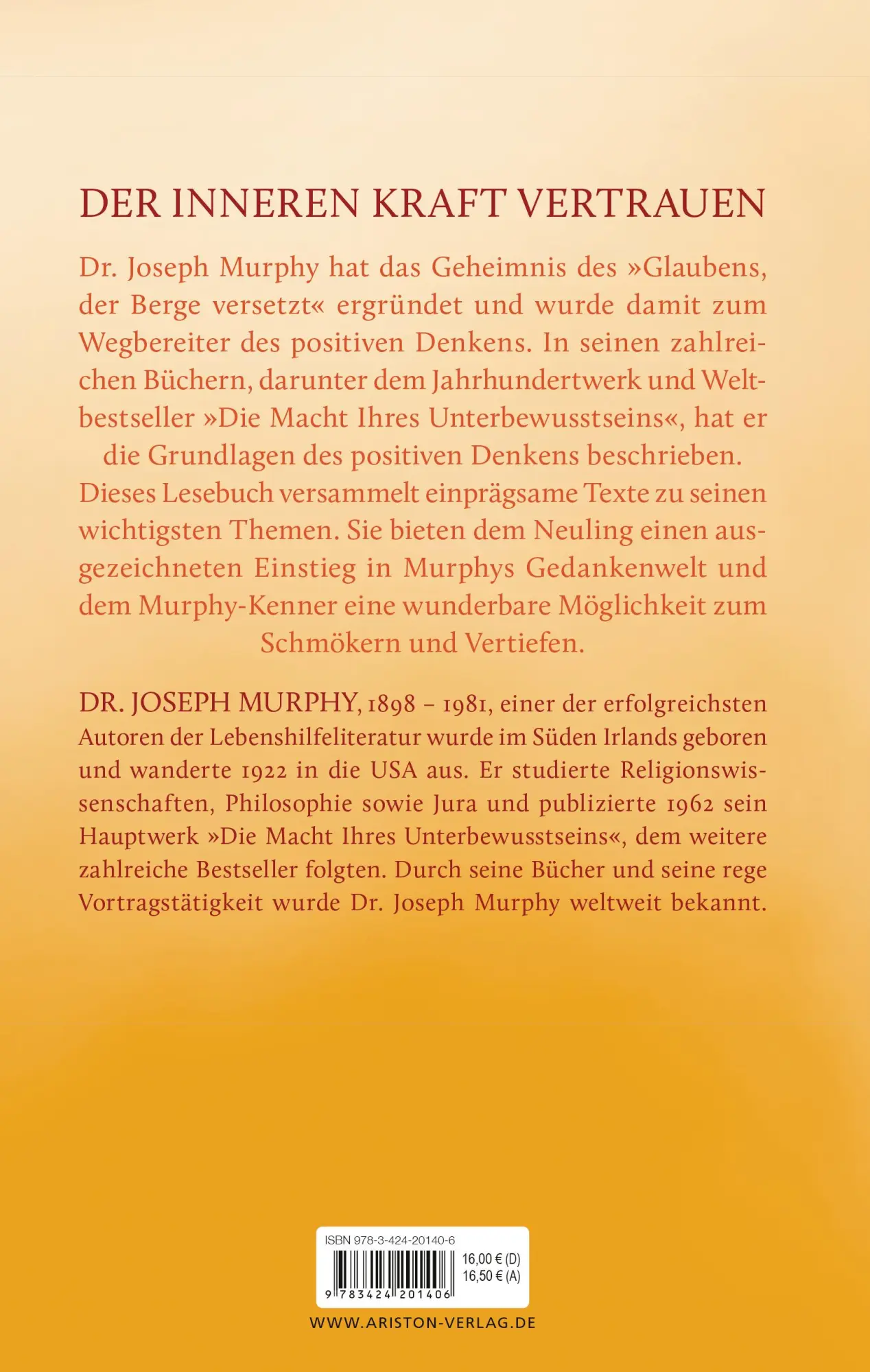 Bild: 9783424201406 | Die Macht des positiven Denkens | Das Große Lesebuch | Joseph Murphy