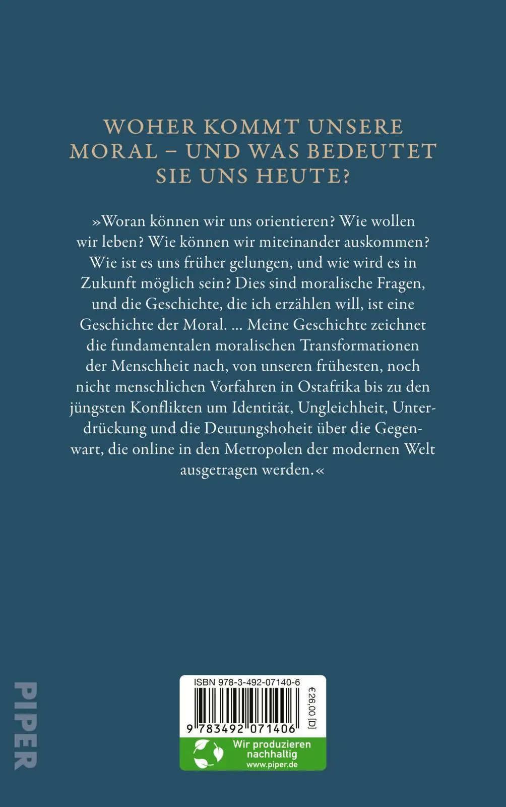 Rückseite: 9783492071406 | Moral | Hanno Sauer | Buch | 400 S. | Deutsch | 2023