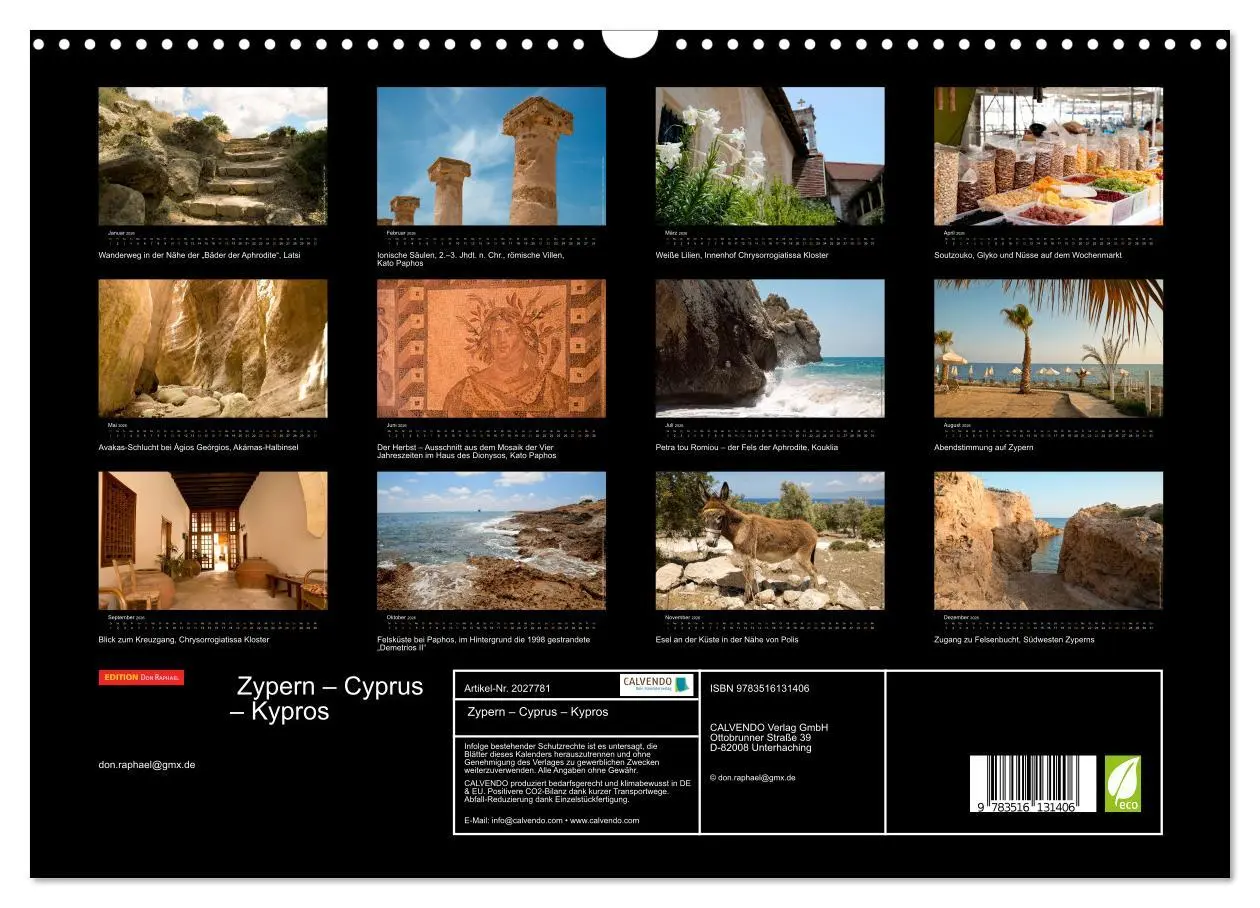 Bild: 9783516131406 | Zypern - Cyprus - Kypros (Wandkalender 2026 DIN A3 quer), CALVENDO...