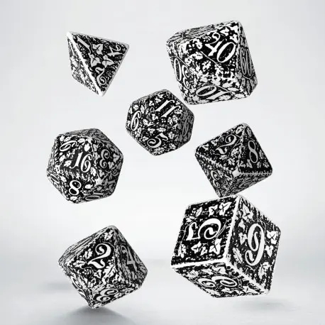 Cover: 5907699491506 | Forest 3D White &amp; black Dice Set (7) | Auslaufartikel | Forest 3D Dice