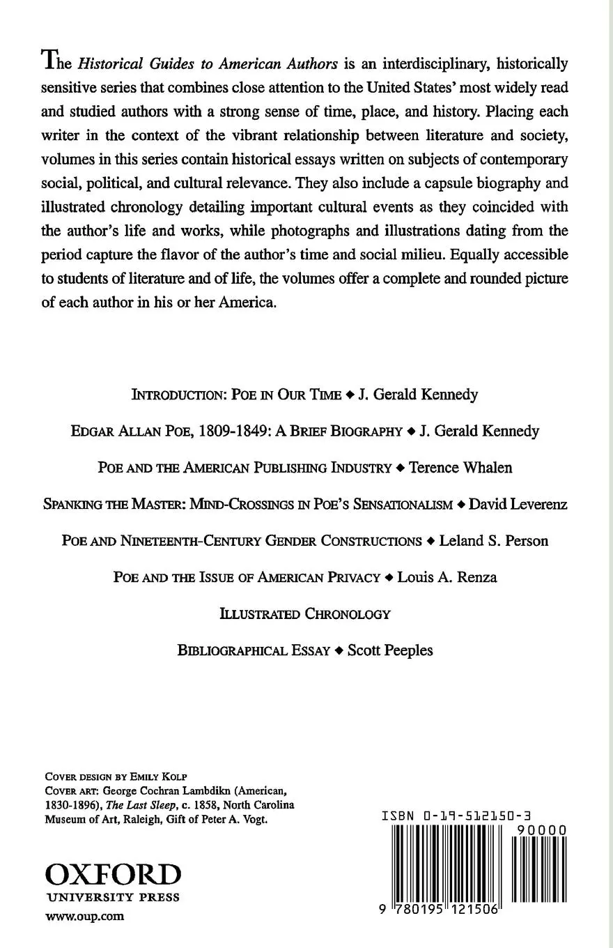 Rückseite: 9780195121506 | A Historical Guide to Edgar Allan Poe | J. Gerald Kennedy | Buch