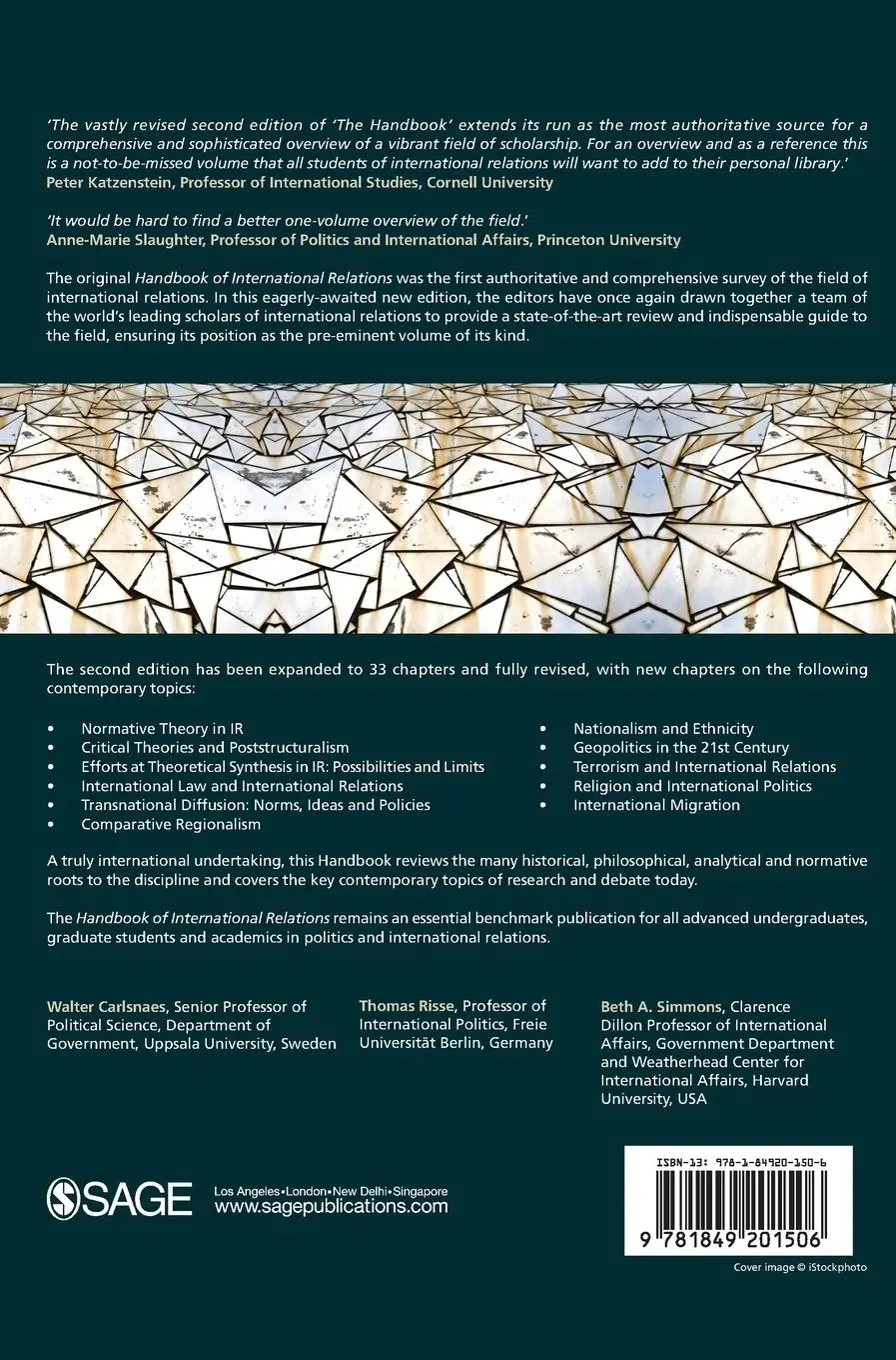 Rückseite: 9781849201506 | Handbook of International Relations | Walter E. Carlsnaes (u. a.)