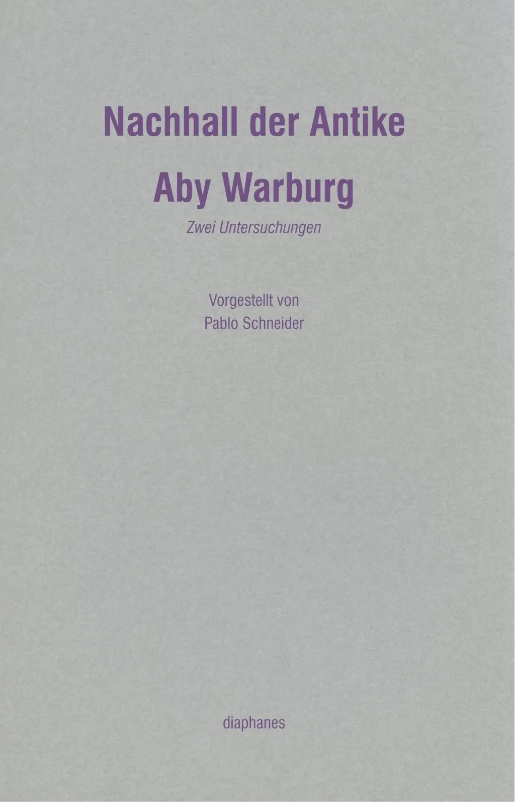 Cover: 9783037341506 | Aby Warburg: Nachhall der Antike | Zwei Untersuchungen, Handapparat