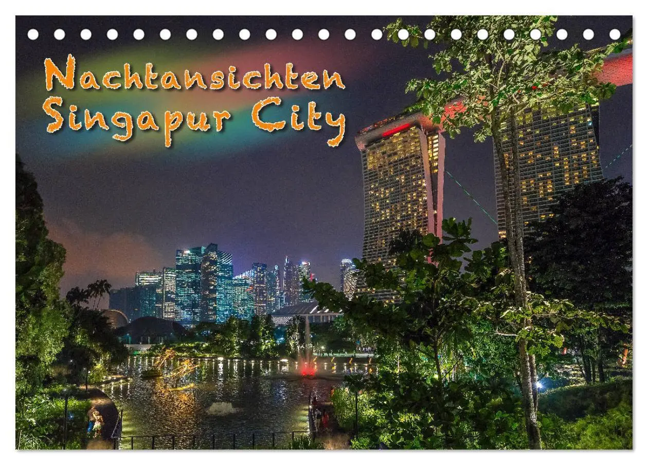 Cover: 9783435321506 | Nachtansichten Singapur City (Tischkalender 2025 DIN A5 quer),...