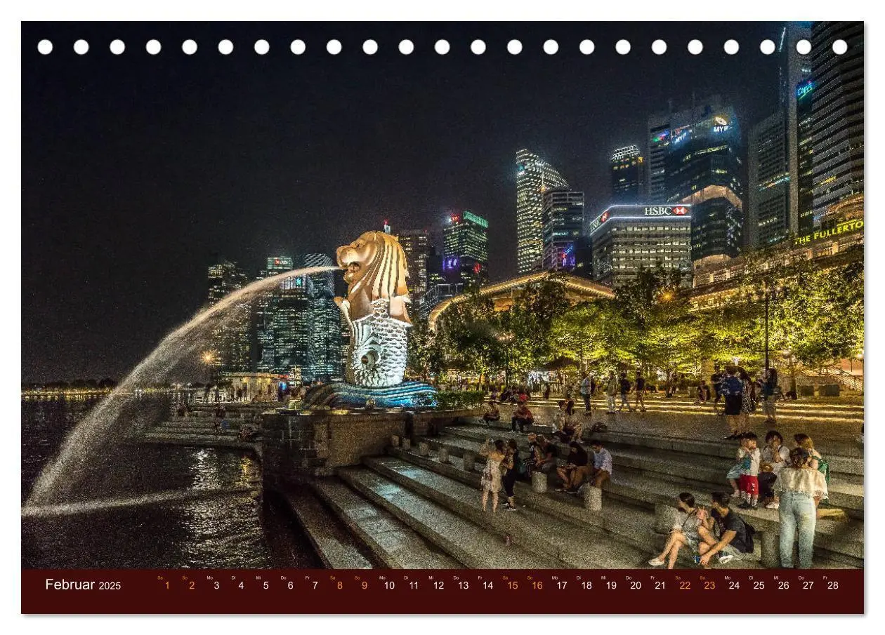Bild: 9783435321506 | Nachtansichten Singapur City (Tischkalender 2025 DIN A5 quer),...