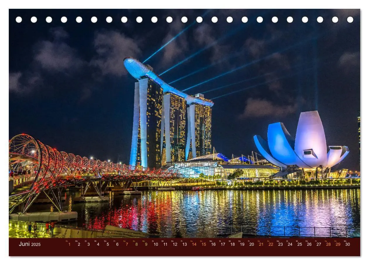 Bild: 9783435321506 | Nachtansichten Singapur City (Tischkalender 2025 DIN A5 quer),...