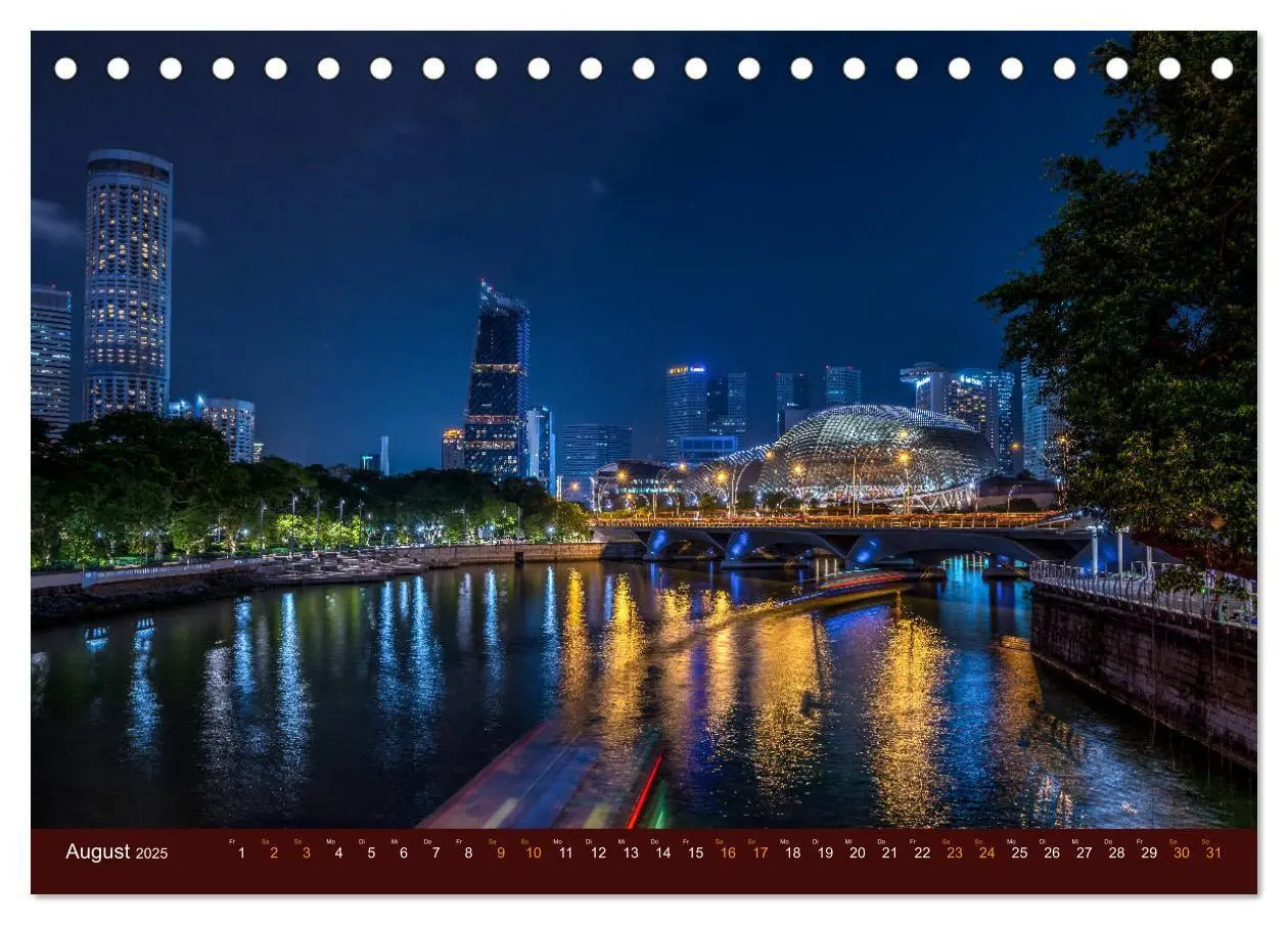 Bild: 9783435321506 | Nachtansichten Singapur City (Tischkalender 2025 DIN A5 quer),...