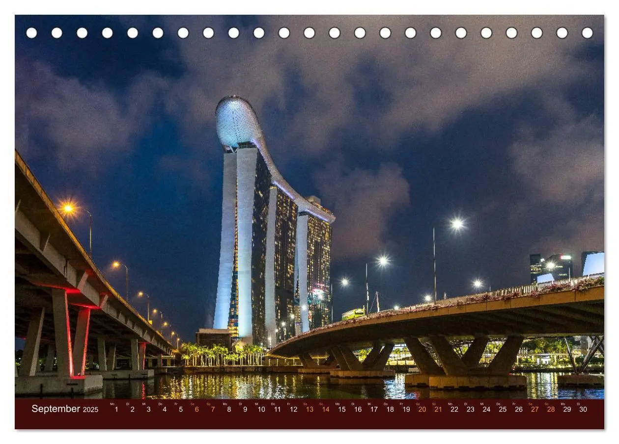 Bild: 9783435321506 | Nachtansichten Singapur City (Tischkalender 2025 DIN A5 quer),...