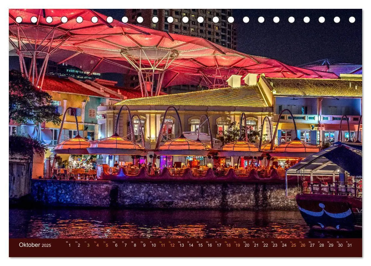 Bild: 9783435321506 | Nachtansichten Singapur City (Tischkalender 2025 DIN A5 quer),...