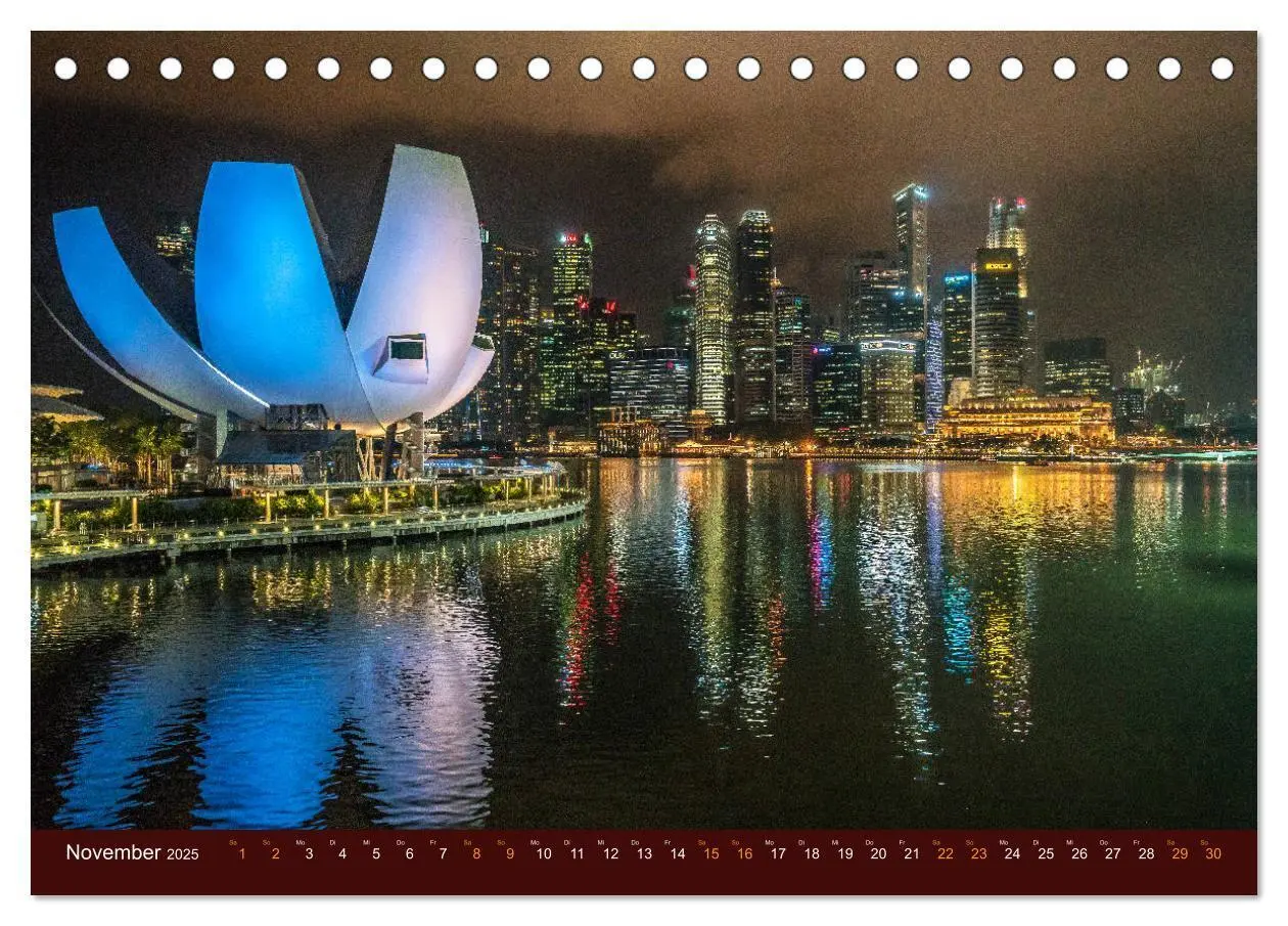 Bild: 9783435321506 | Nachtansichten Singapur City (Tischkalender 2025 DIN A5 quer),...